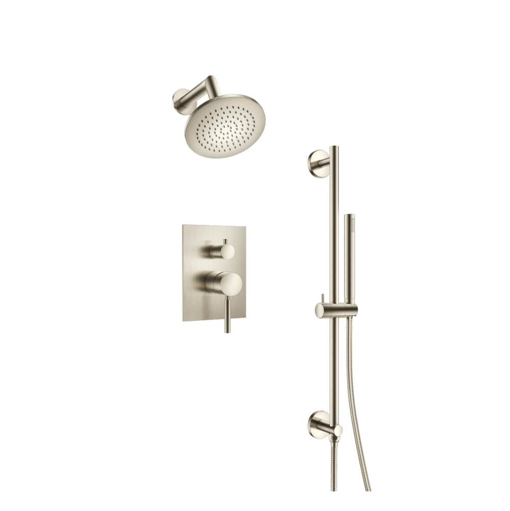 Isenberg By Flusso - Two Output Shower Set With Shower Head, Hand Held And Slide Bar - Brushed Nickel PVD