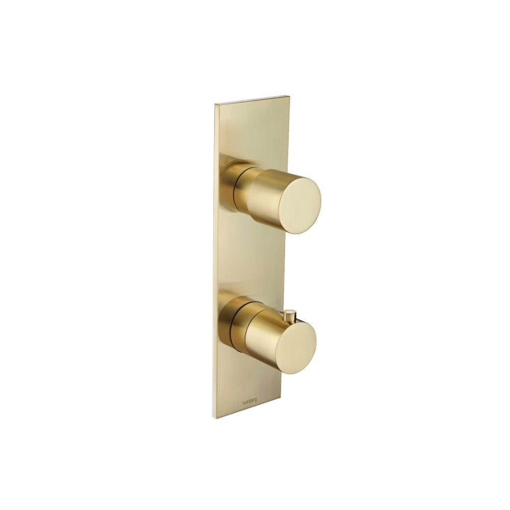 Isenberg By Flusso - 3/4'' Horizontal Thermostatic Shower Valve & Trim - 1- Output - Satin Brass PVD