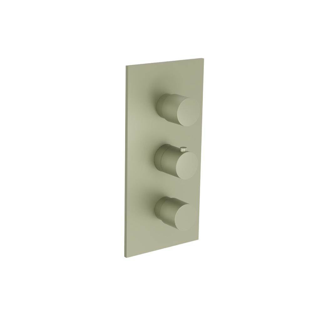 Isenberg By Flusso - 3/4'' Thermostatic Valve and Trim - 2 Outputs - Army Green