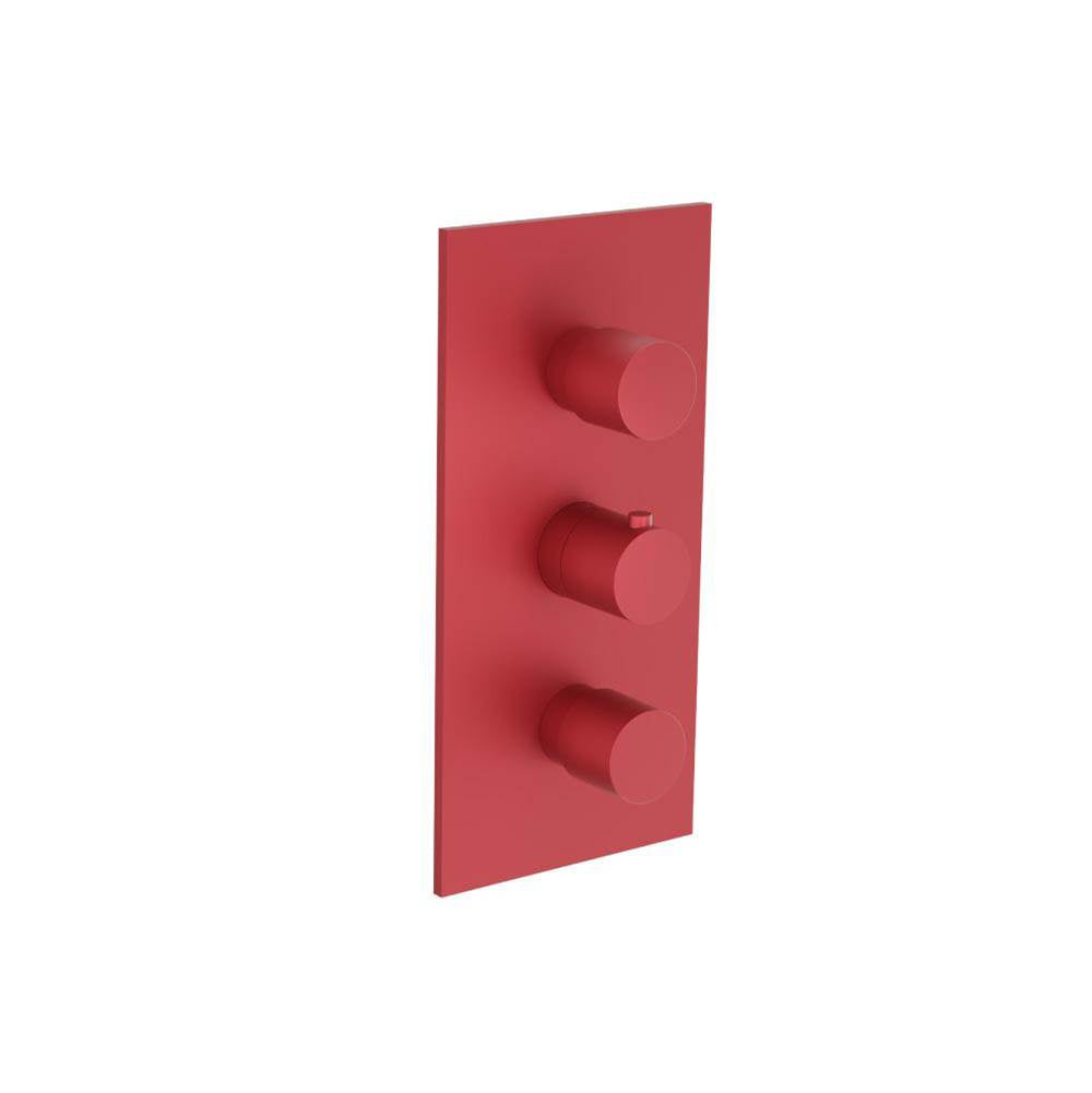 Isenberg By Flusso - 3/4'' Thermostatic Valve and Trim - 2 Outputs - Crimson