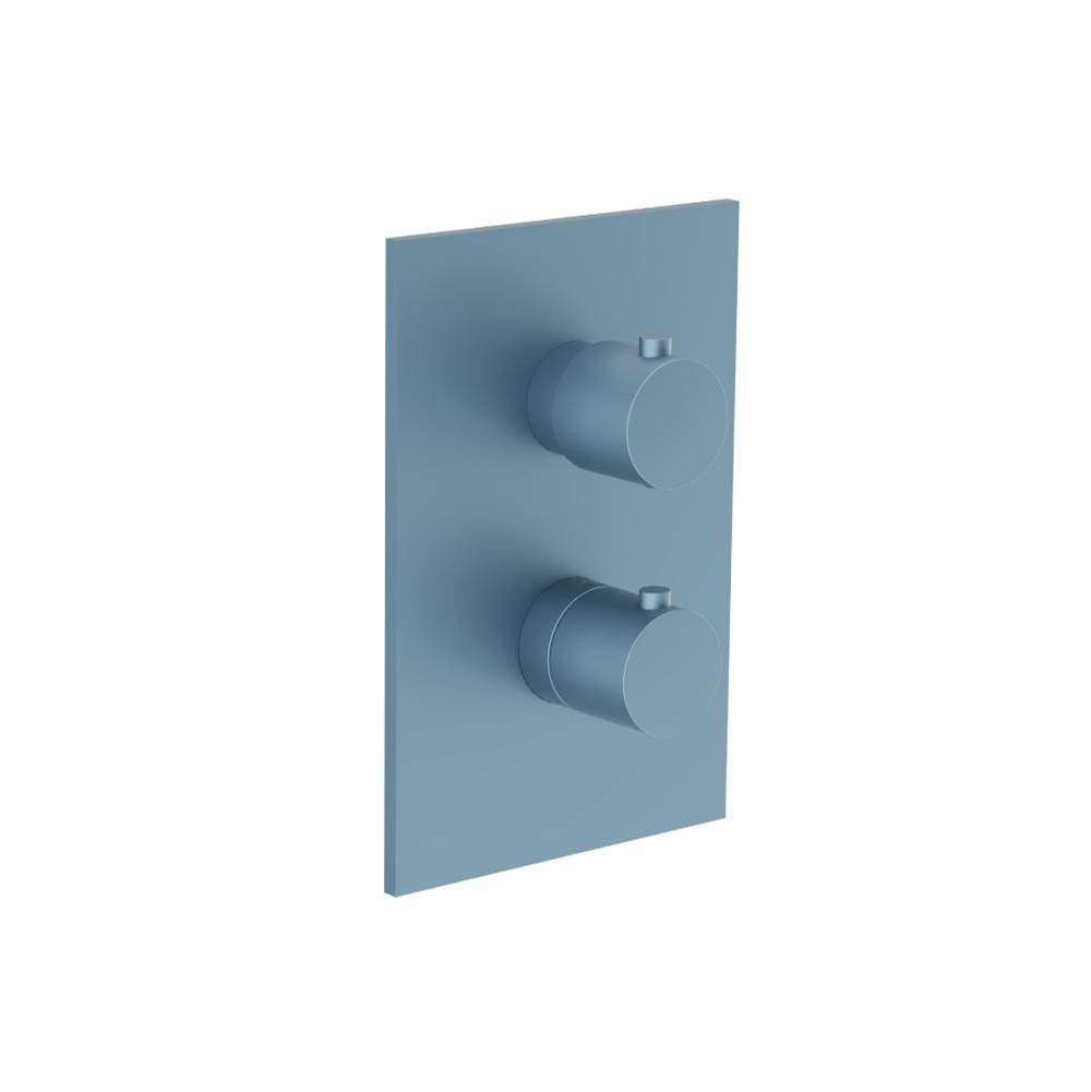 Isenberg By Flusso - 3/4 '' Thermostatic Valve & Trim - With 2-Way Diverter - 2 Output - Blue Platinum