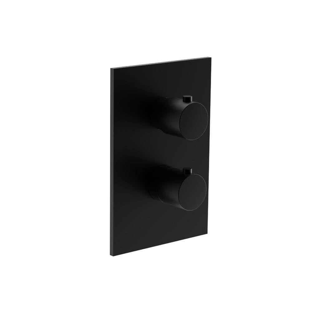 Isenberg By Flusso - 3/4 '' Thermostatic Valve & Trim - With 2-Way Diverter - 2 Output - Gloss Black