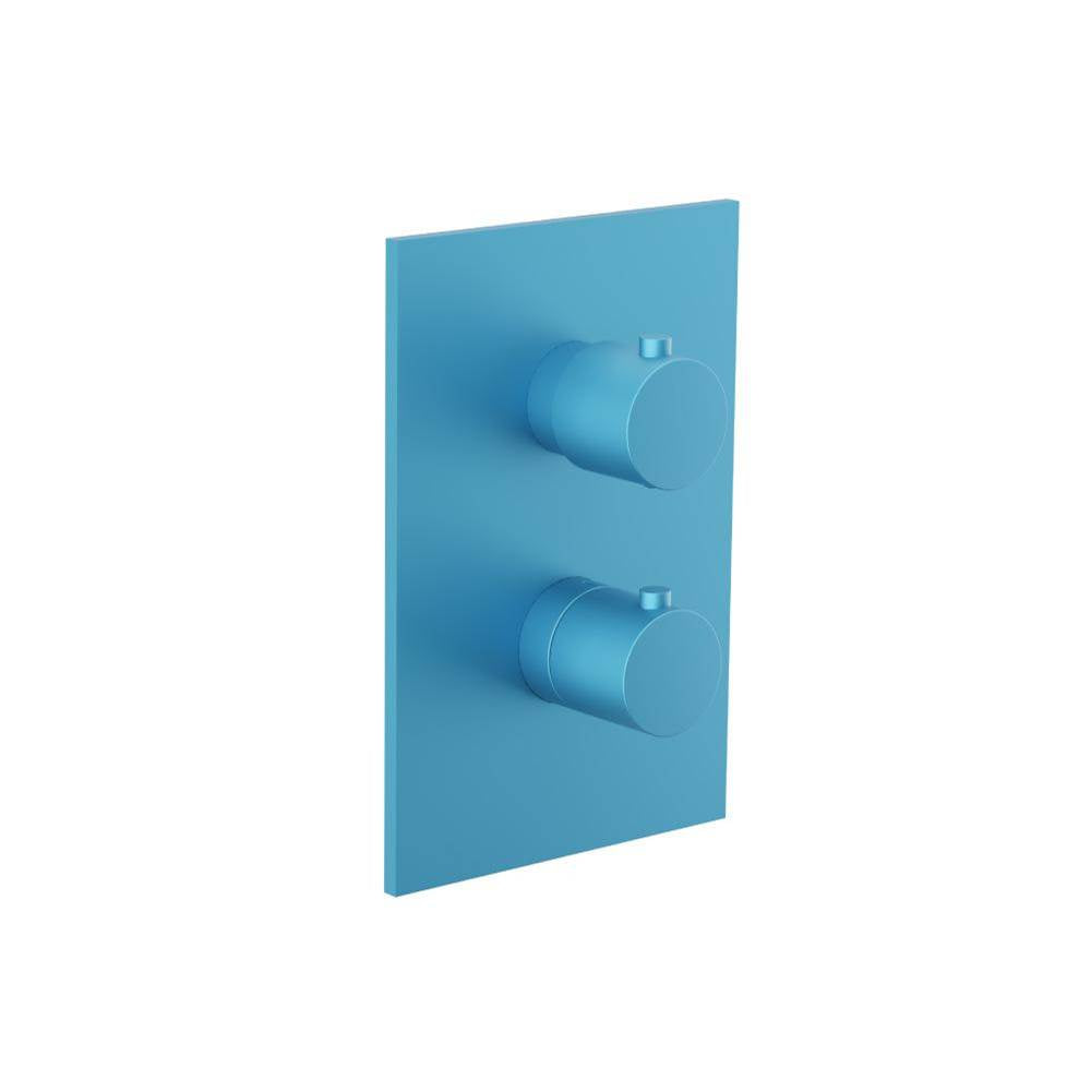 Isenberg By Flusso - 3/4 '' Thermostatic Valve & Trim - With 2-Way Diverter - 2 Output - Sky Blue