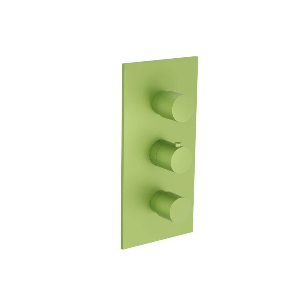 Isenberg By Flusso - 3/4'' Thermostatic Valve With Trim - 3 Output - Isenberg Green