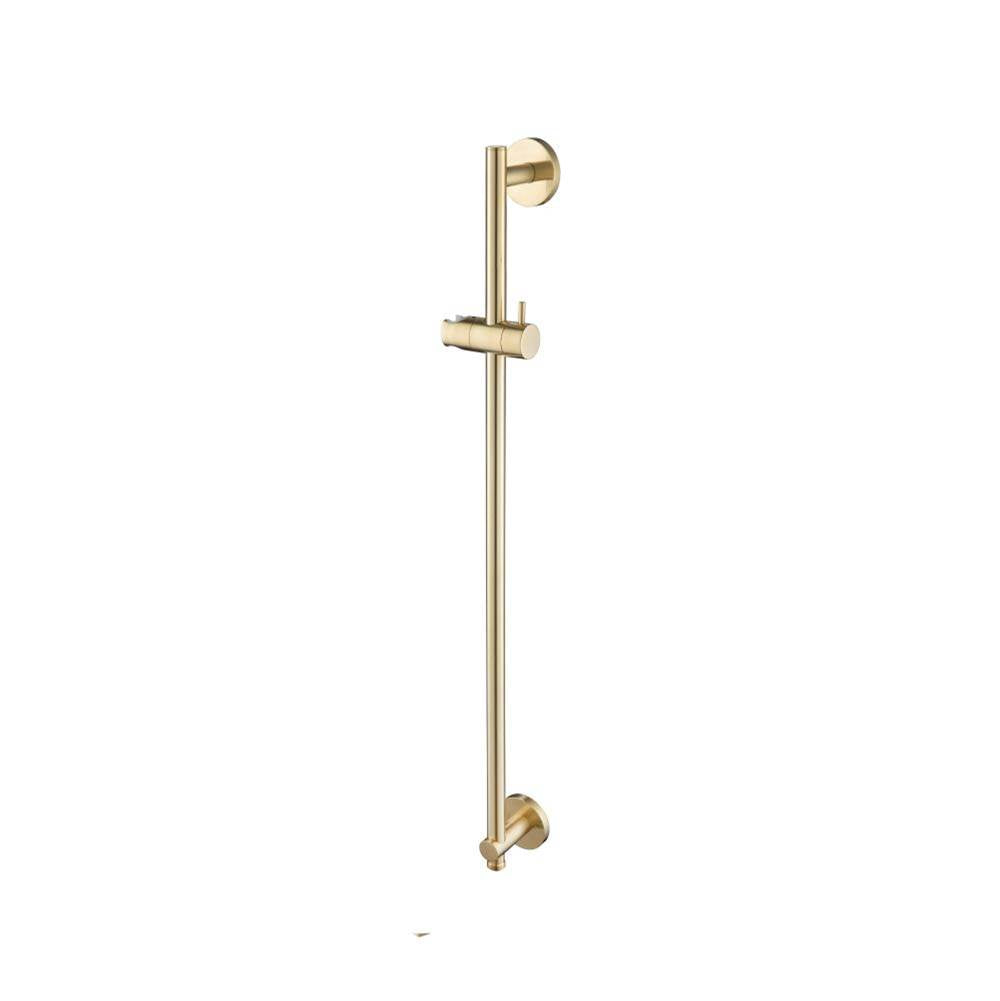 Isenberg By Flusso - Shower Slide Bar With Integrated Wall Elbow - Satin Brass PVD