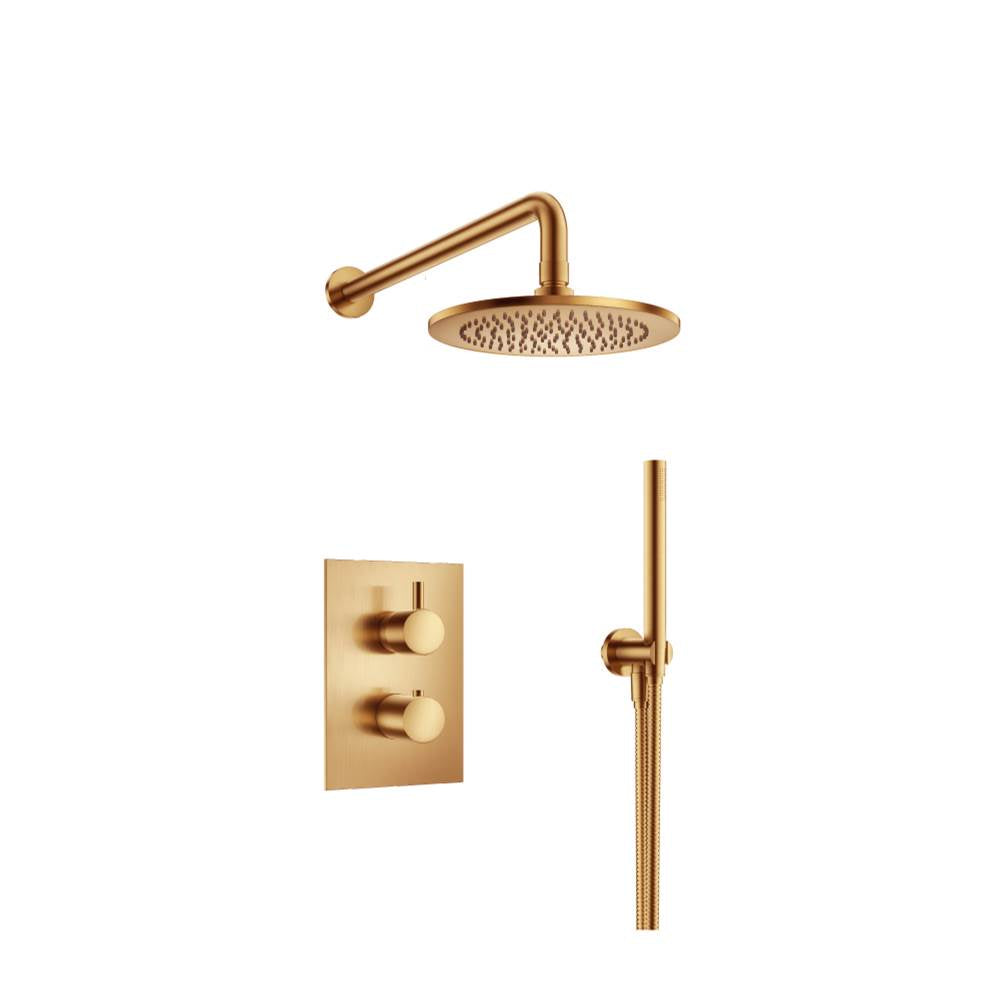 Isenberg By Flusso - Two Output Shower Set With Shower Head And Hand Held - Brushed Bronze Pvd