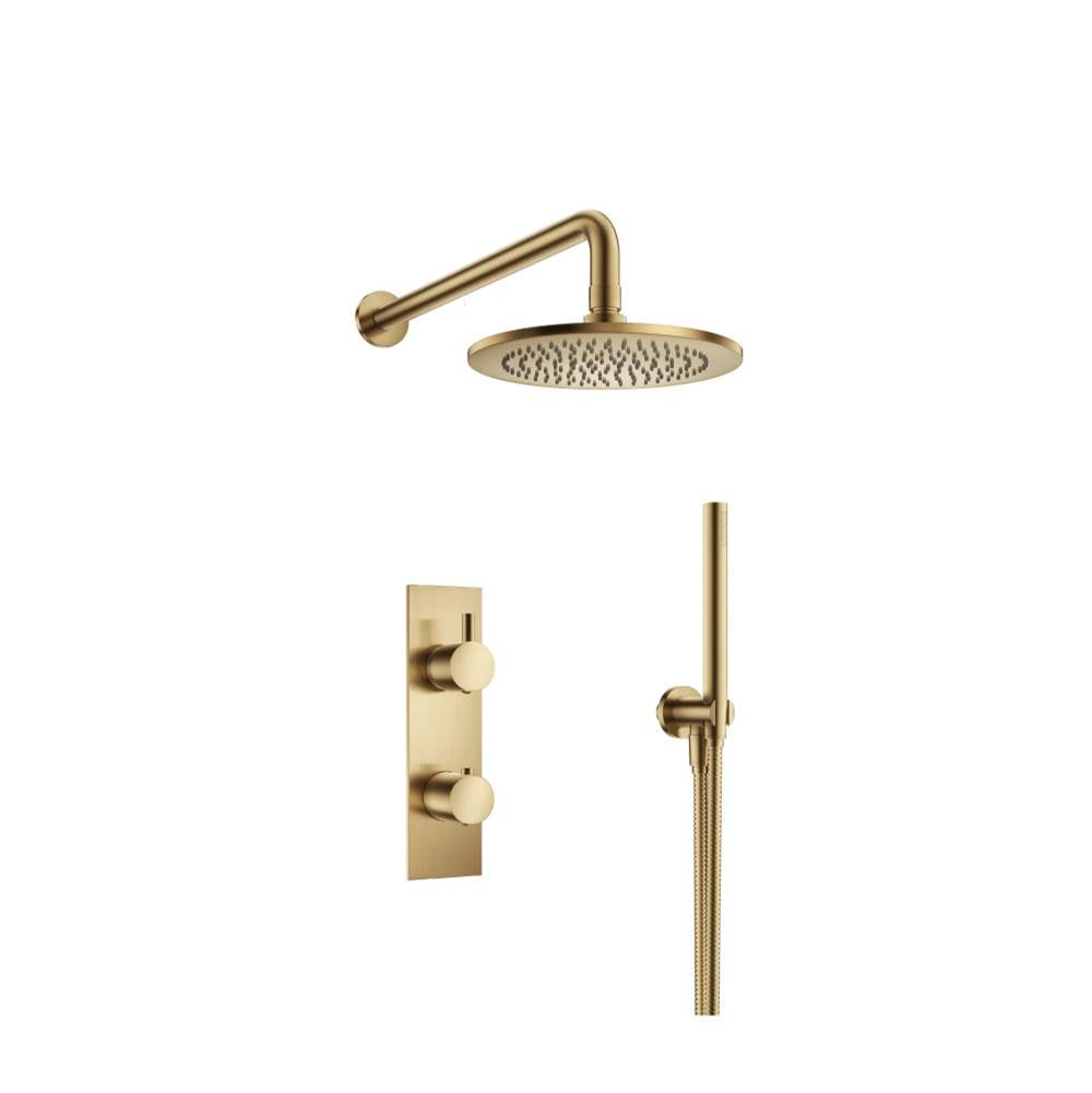Isenberg By Flusso - Two Output Shower Set With Shower Head And Hand Held - Satin Brass PVD