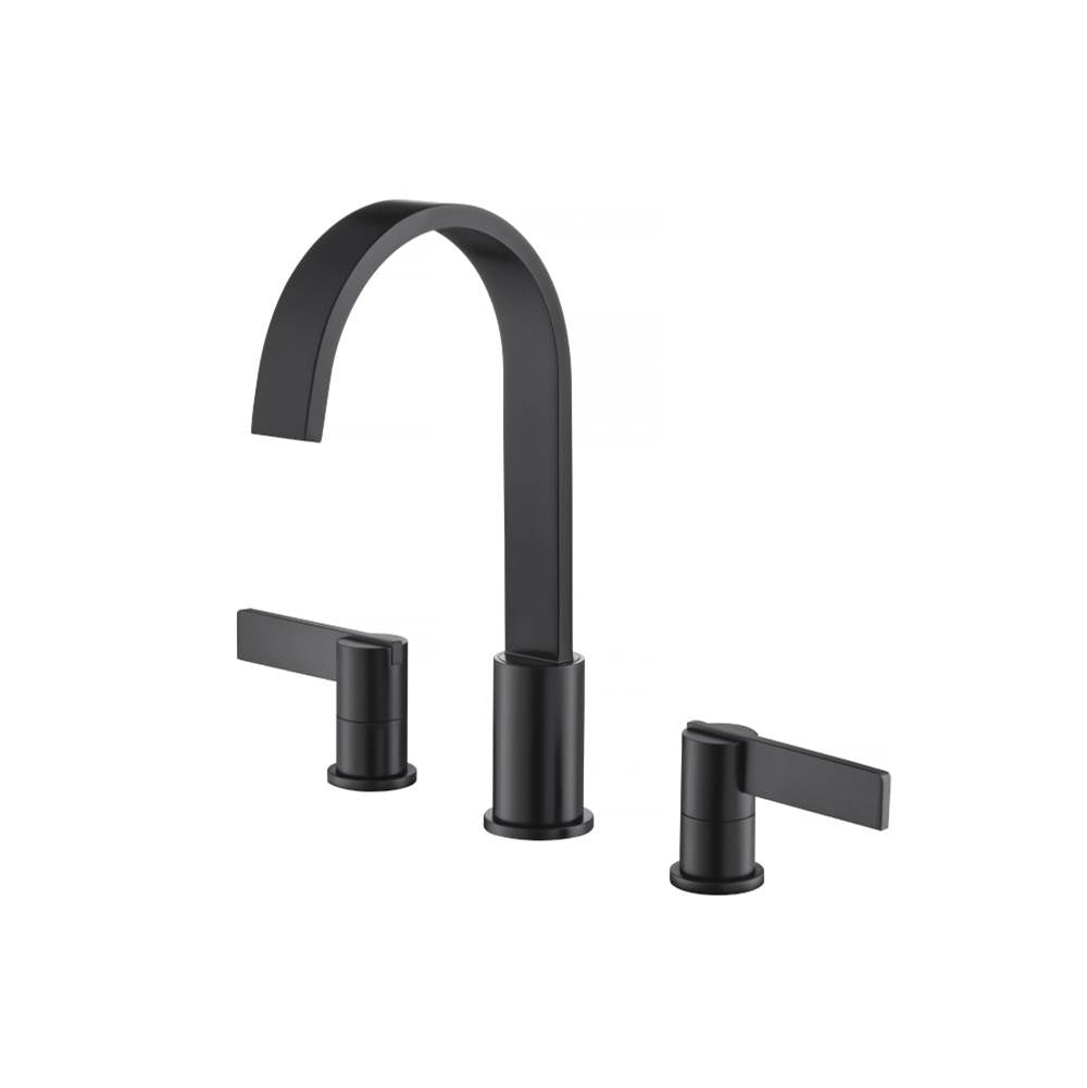 Isenberg By Flusso - Three Hole 8'' Widespread Two Handle Bathroom Faucet - Matte Black