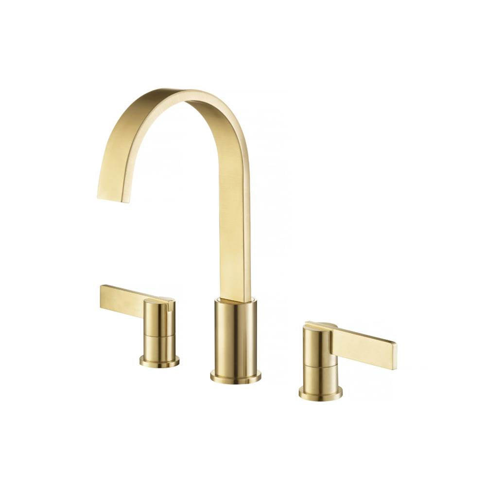 Isenberg By Flusso - 3 Hole Deck Mount Roman Tub Faucet - Satin Brass PVD