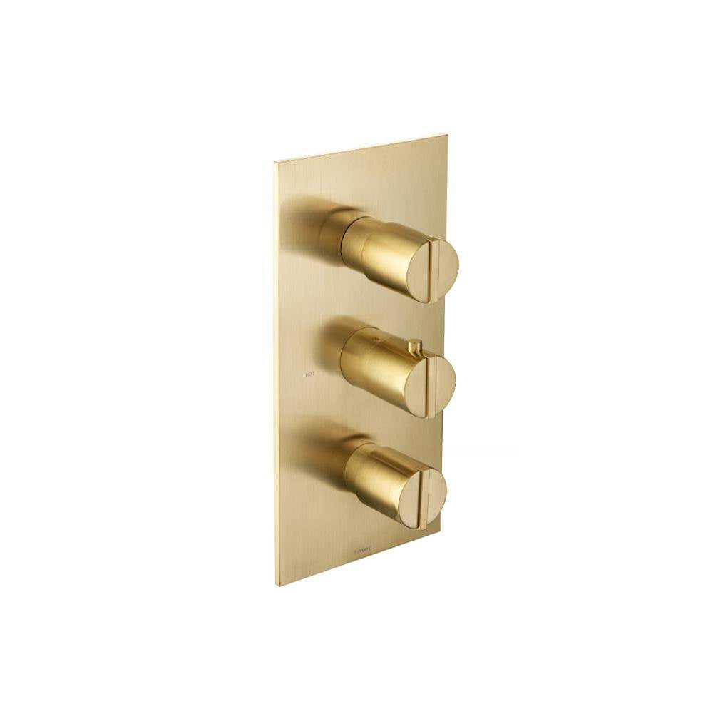 Isenberg By Flusso - 3/4'' Thermostatic Valve and Trim - 2 Outputs - Satin Brass PVD