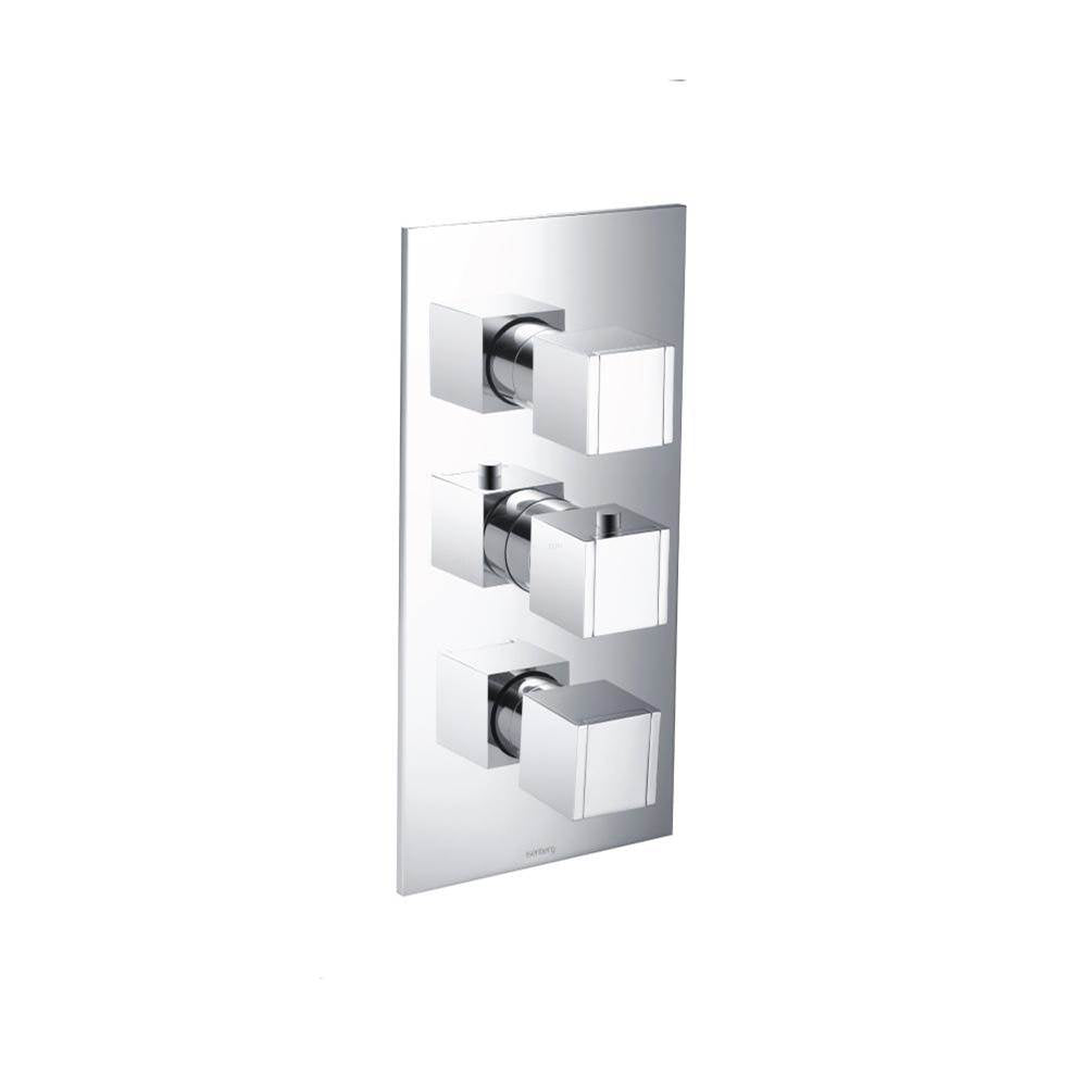 Isenberg By Flusso - 3/4'' Thermostatic Valve With Trim - 3 Output - Chrome