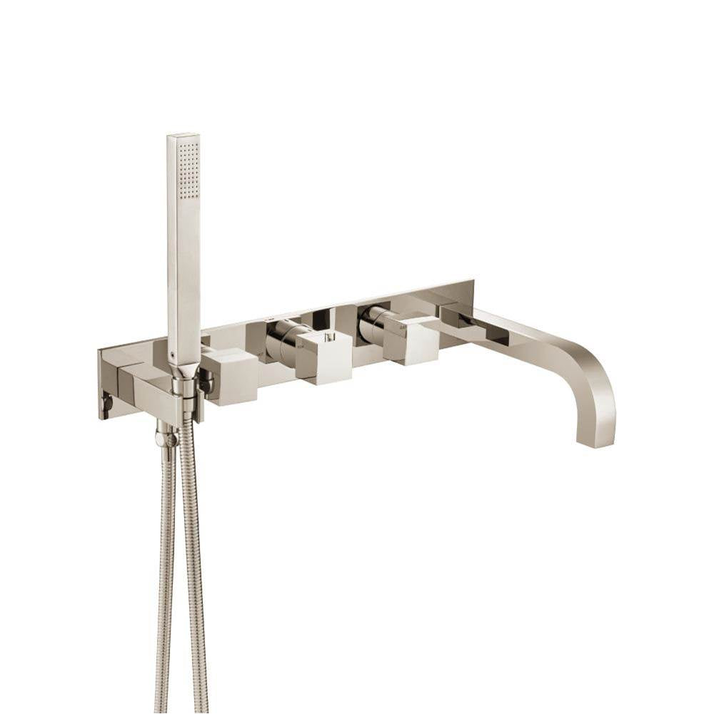 Isenberg By Flusso - Wall Mount Tub Filler With Hand Shower - Polished Nickel PVD