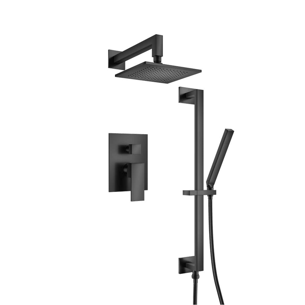 Isenberg By Flusso - Two Output Shower Set With Shower Head, Hand Held And Slide Bar - Matte Black