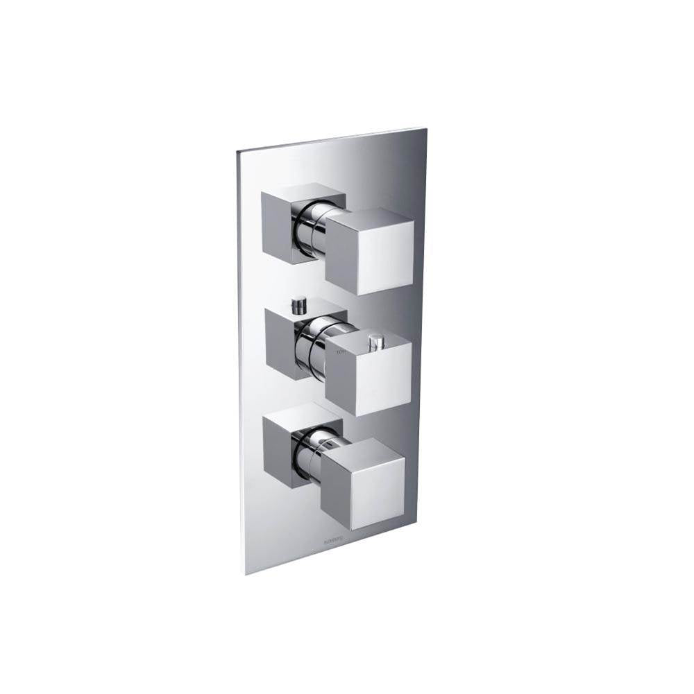 Isenberg By Flusso - 3/4'' Thermostatic Valve & Trim - 4 Output - Chrome