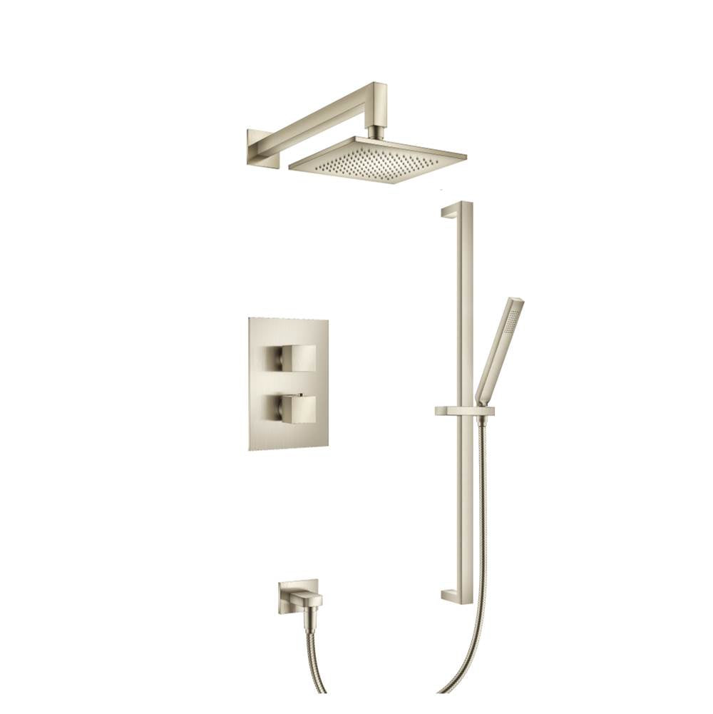 Isenberg By Flusso - Two Output Shower Set With Shower Head, Hand Held And Slide Bar - Brushed Nickel PVD