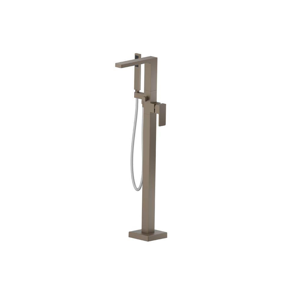 Isenberg By Flusso - Freestanding Floor Mount Bathtub / Tub Filler With Hand Shower - Dark Tan