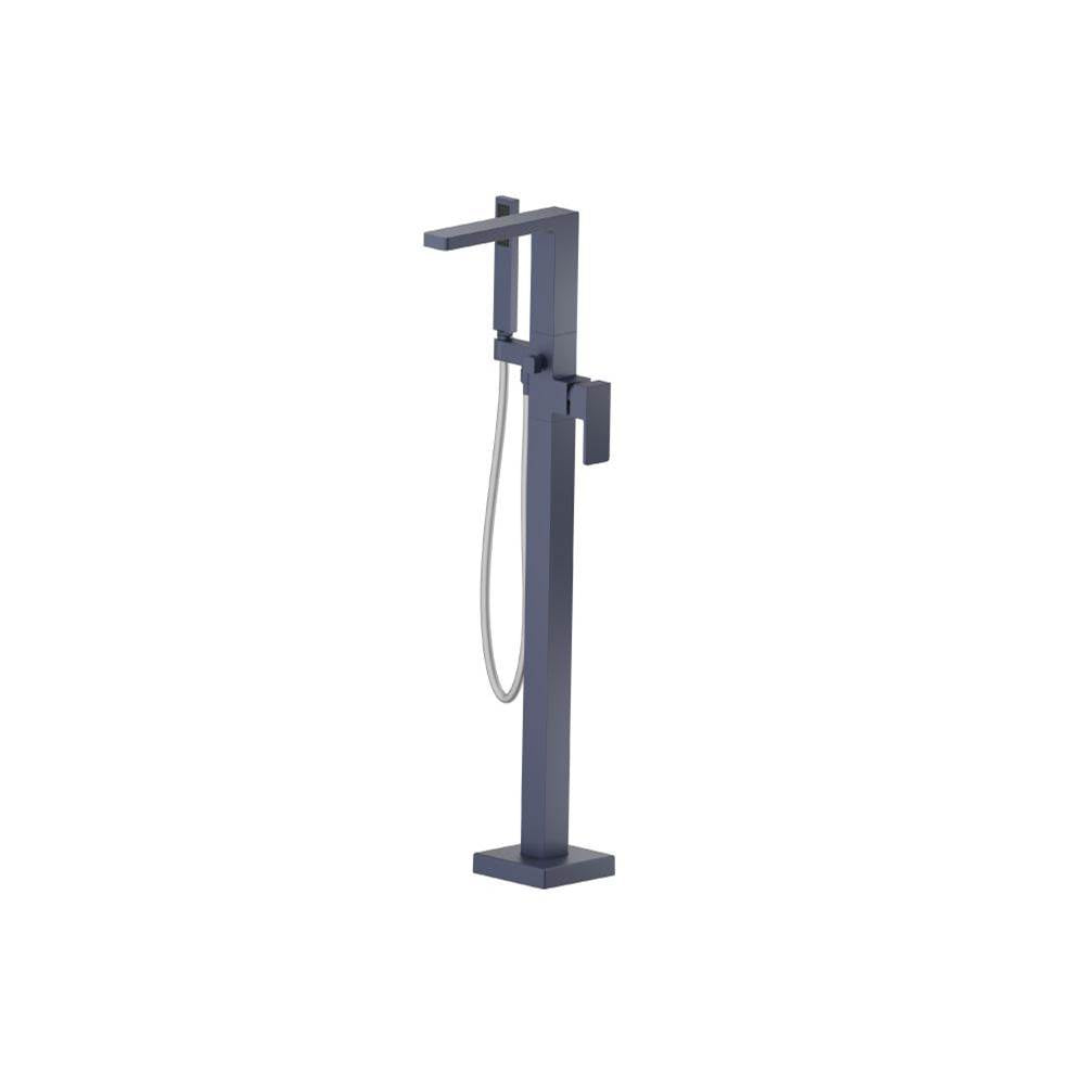 Isenberg By Flusso - Freestanding Floor Mount Bathtub / Tub Filler With Hand Shower - Navy Blue
