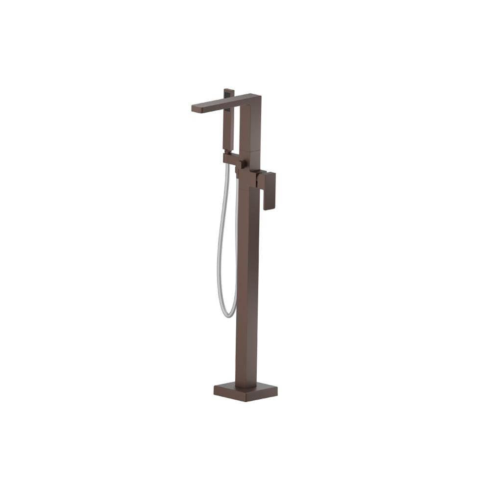 Isenberg By Flusso - Freestanding Floor Mount Bathtub / Tub Filler With Hand Shower - Vortex Brown
