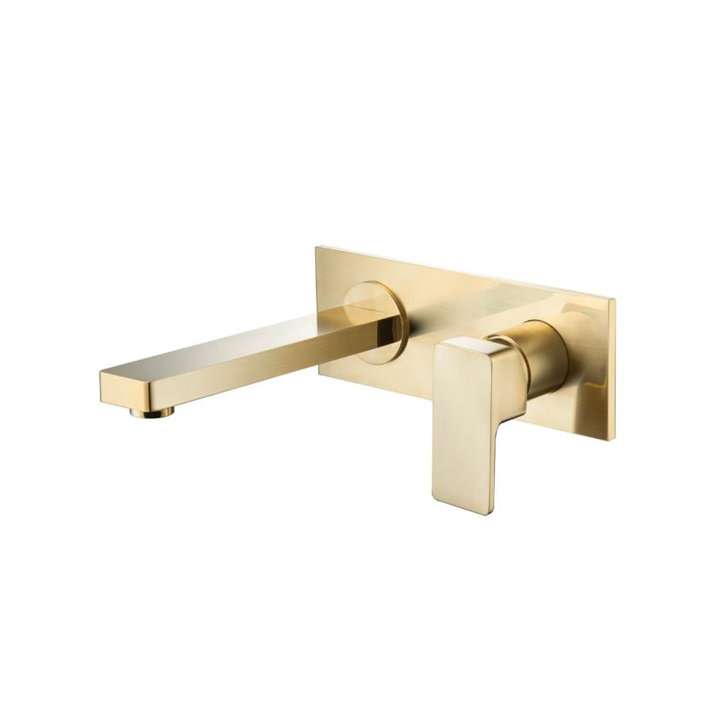 Isenberg By Flusso - Single Handle Wall Mounted Bathroom Faucet - Satin Brass PVD