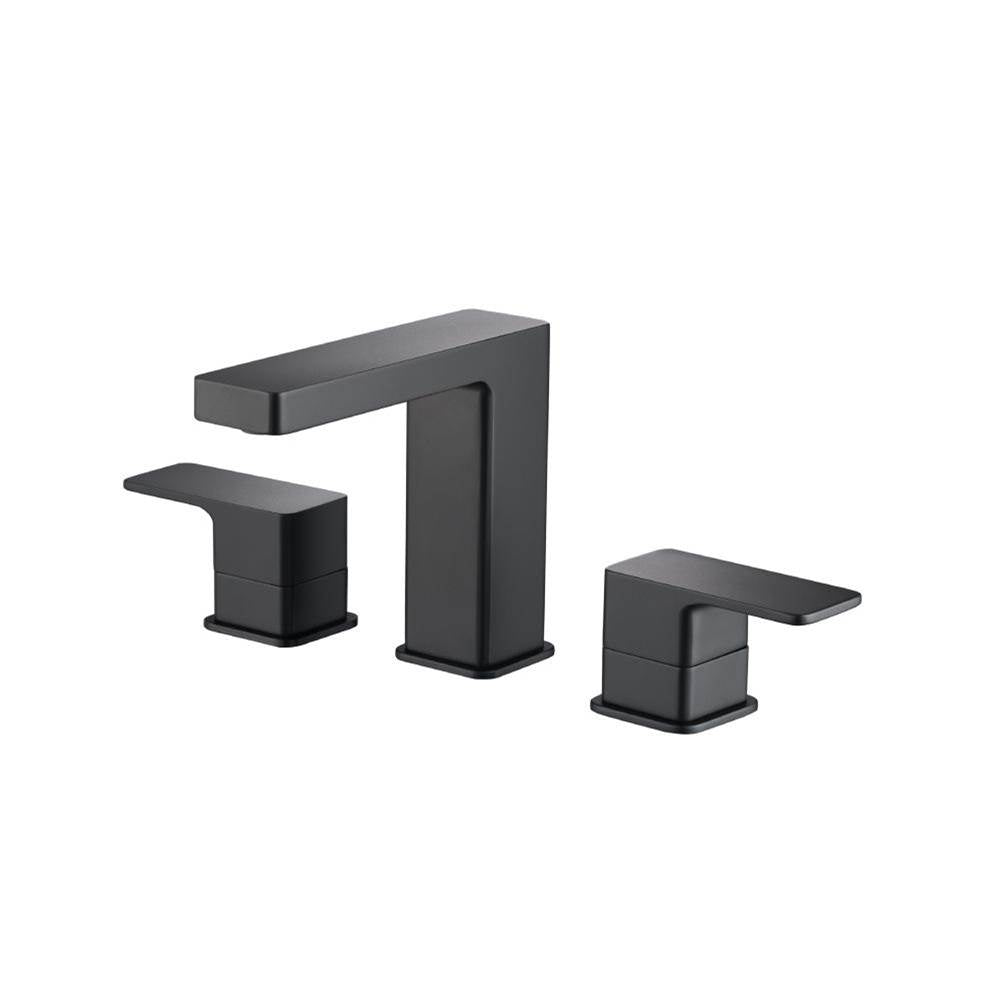 Isenberg By Flusso - Three Hole 8'' Widespread Two Handle Bathroom Faucet - Matte Black