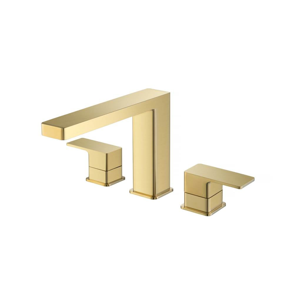 Isenberg By Flusso - 3 Hole Deck Mount Roman Tub Faucet - Satin Brass PVD