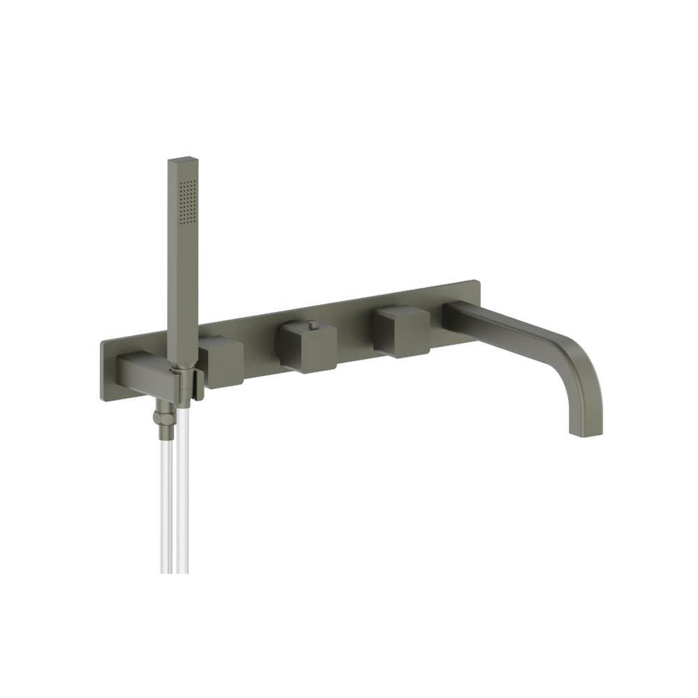 Isenberg By Flusso - Wall Mount Tub Filler With Hand Shower - Gun Metal Grey