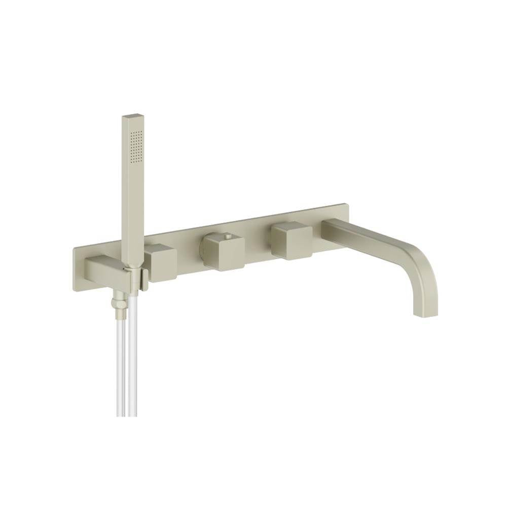 Isenberg By Flusso - Wall Mount Tub Filler With Hand Shower - Light Verde