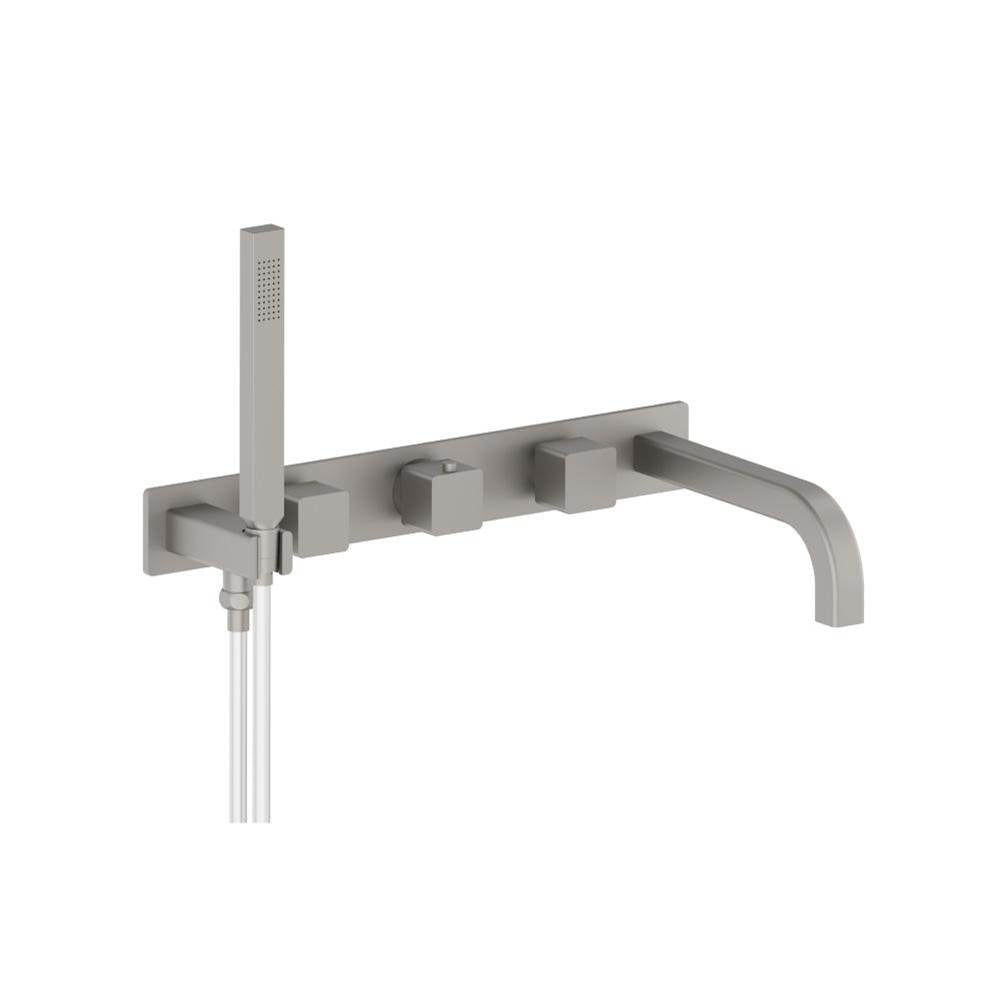 Isenberg By Flusso - Wall Mount Tub Filler With Hand Shower - Steel Grey