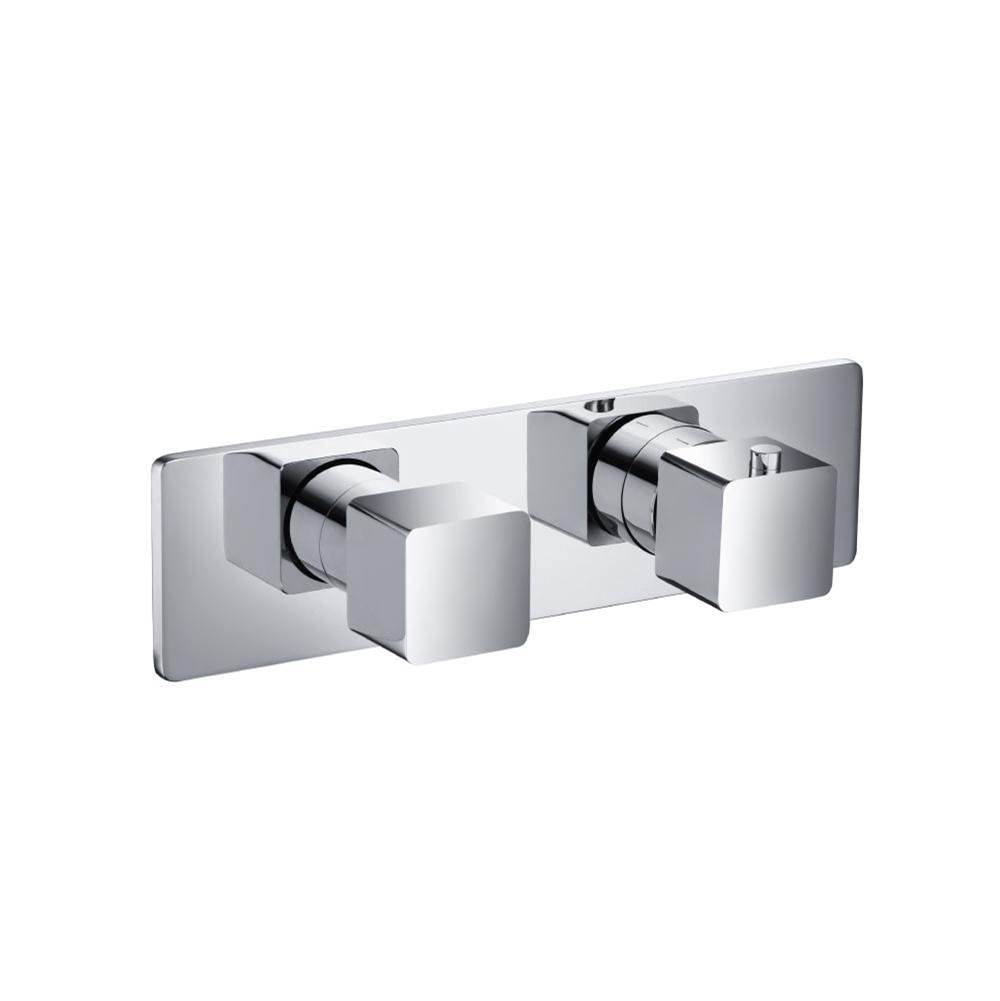 Isenberg By Flusso - 3/4'' Horizontal Thermostatic Shower Valve % Trim - 1 Ouptut - Polished Nickel PVD