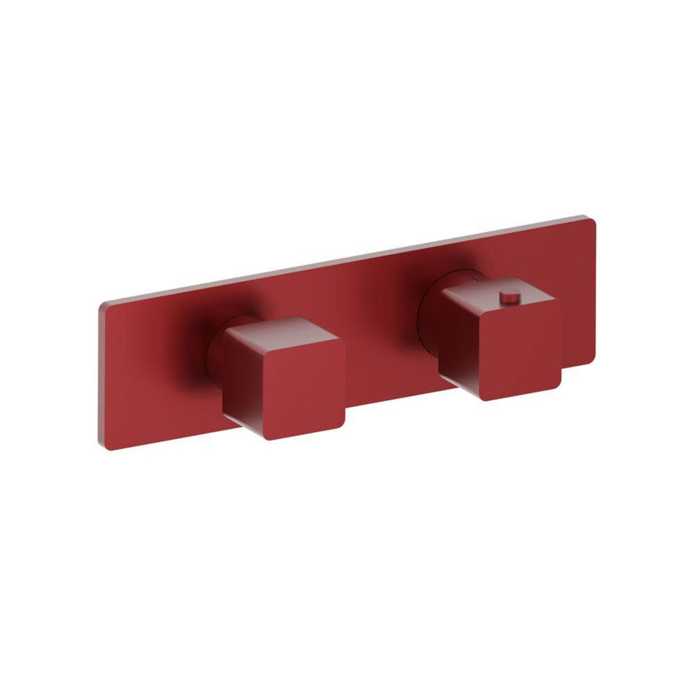 Isenberg By Flusso - 3/4'' Horizontal Thermostatic Shower Valve % Trim - 1 Ouptut - Crimson