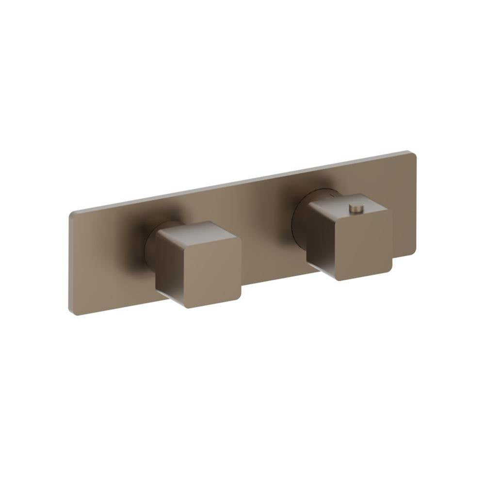 Isenberg By Flusso - 3/4'' Horizontal Thermostatic Shower Valve % Trim - 1 Ouptut - Dark Tan