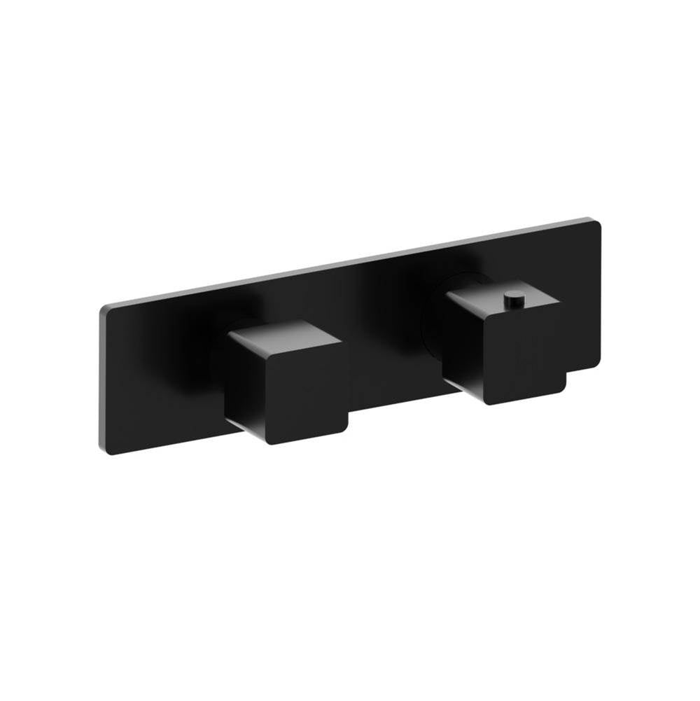 Isenberg By Flusso - 3/4'' Horizontal Thermostatic Shower Valve % Trim - 1 Ouptut - Gloss Black