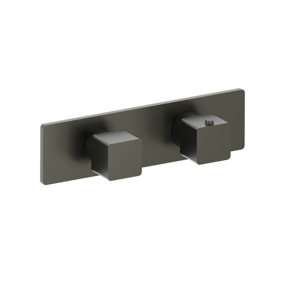 Isenberg By Flusso - 3/4'' Horizontal Thermostatic Shower Valve % Trim - 1 Ouptut - Gun Metal Grey