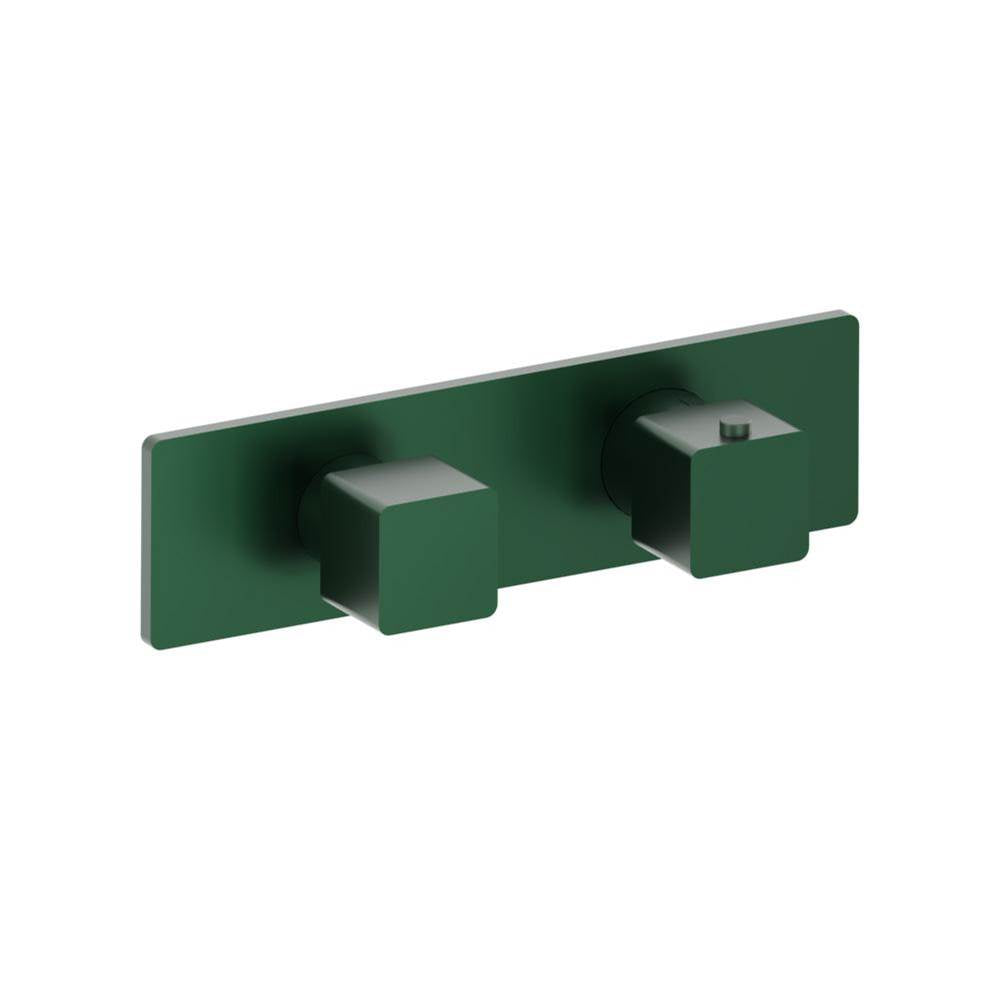 Isenberg By Flusso - 3/4'' Horizontal Thermostatic Shower Valve % Trim - 1 Ouptut - Leaf Green