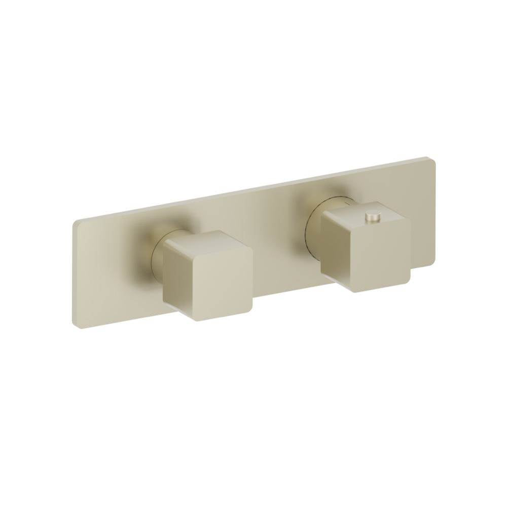 Isenberg By Flusso - 3/4'' Horizontal Thermostatic Shower Valve % Trim - 1 Ouptut - Light Tan