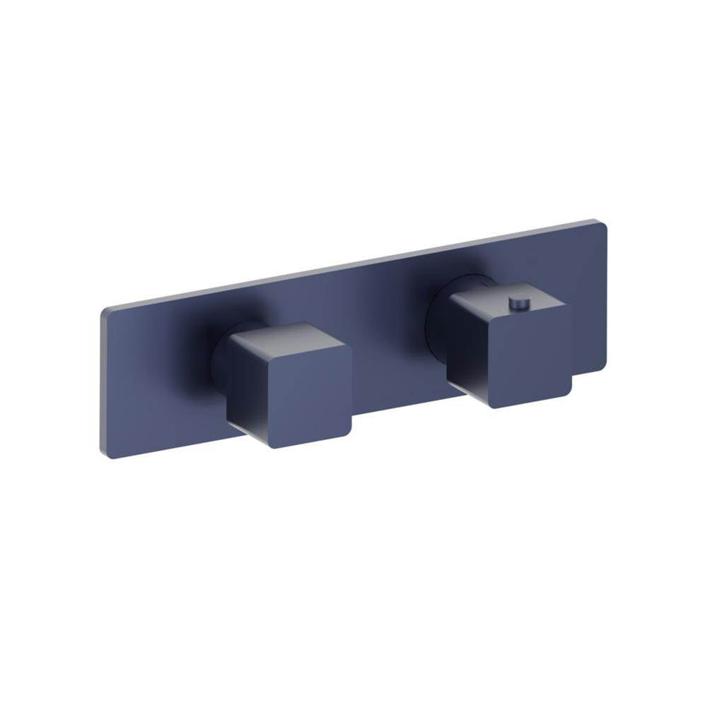 Isenberg By Flusso - 3/4'' Horizontal Thermostatic Shower Valve % Trim - 1 Ouptut - Navy Blue