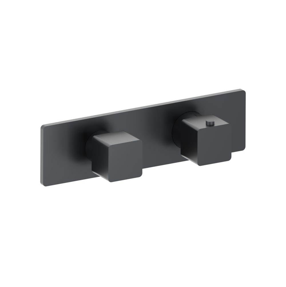 Isenberg By Flusso - 3/4'' Horizontal Thermostatic Shower Valve % Trim - 1 Ouptut - Rock Grey