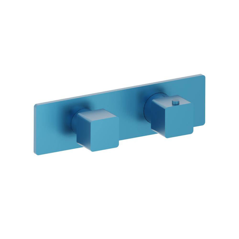 Isenberg By Flusso - 3/4'' Horizontal Thermostatic Shower Valve % Trim - 1 Ouptut - Sky Blue