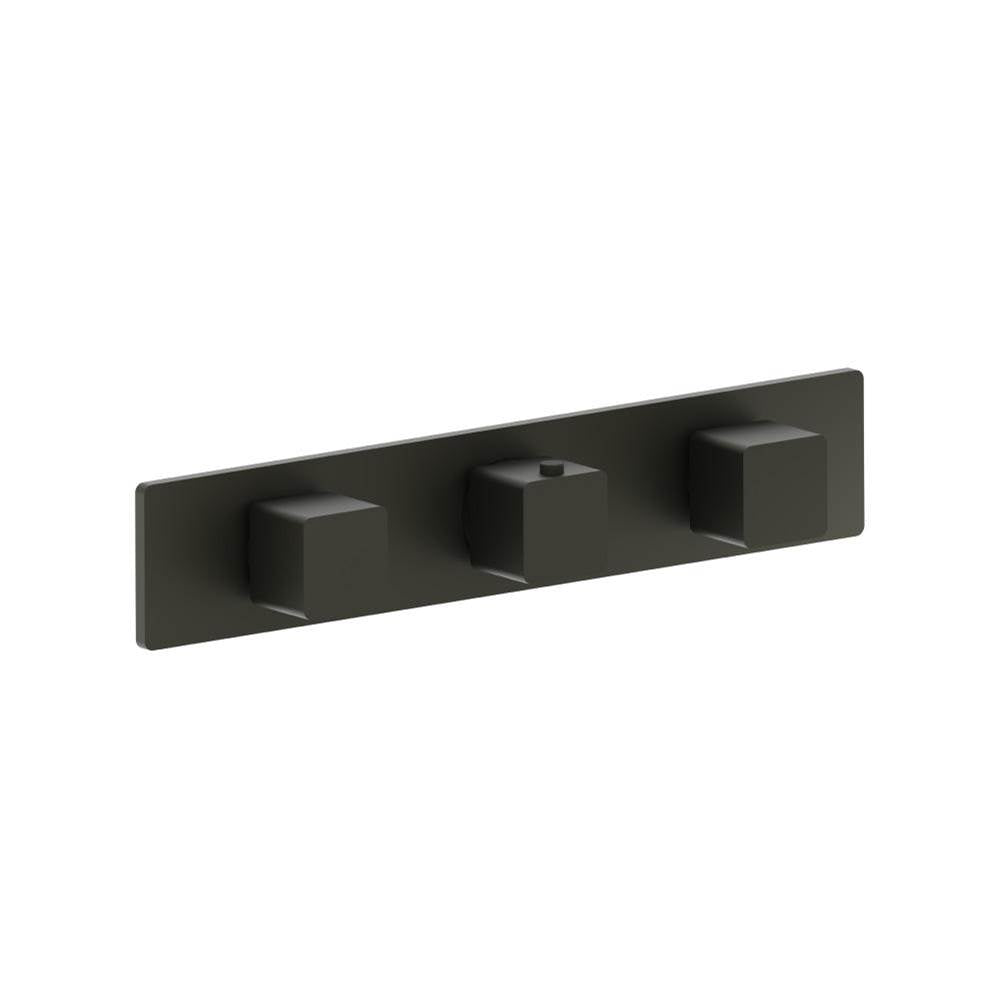 Isenberg By Flusso - 3/4'' Horizontal Thermostatic Valve with 2 Volume Controls & Trim - Dark Green