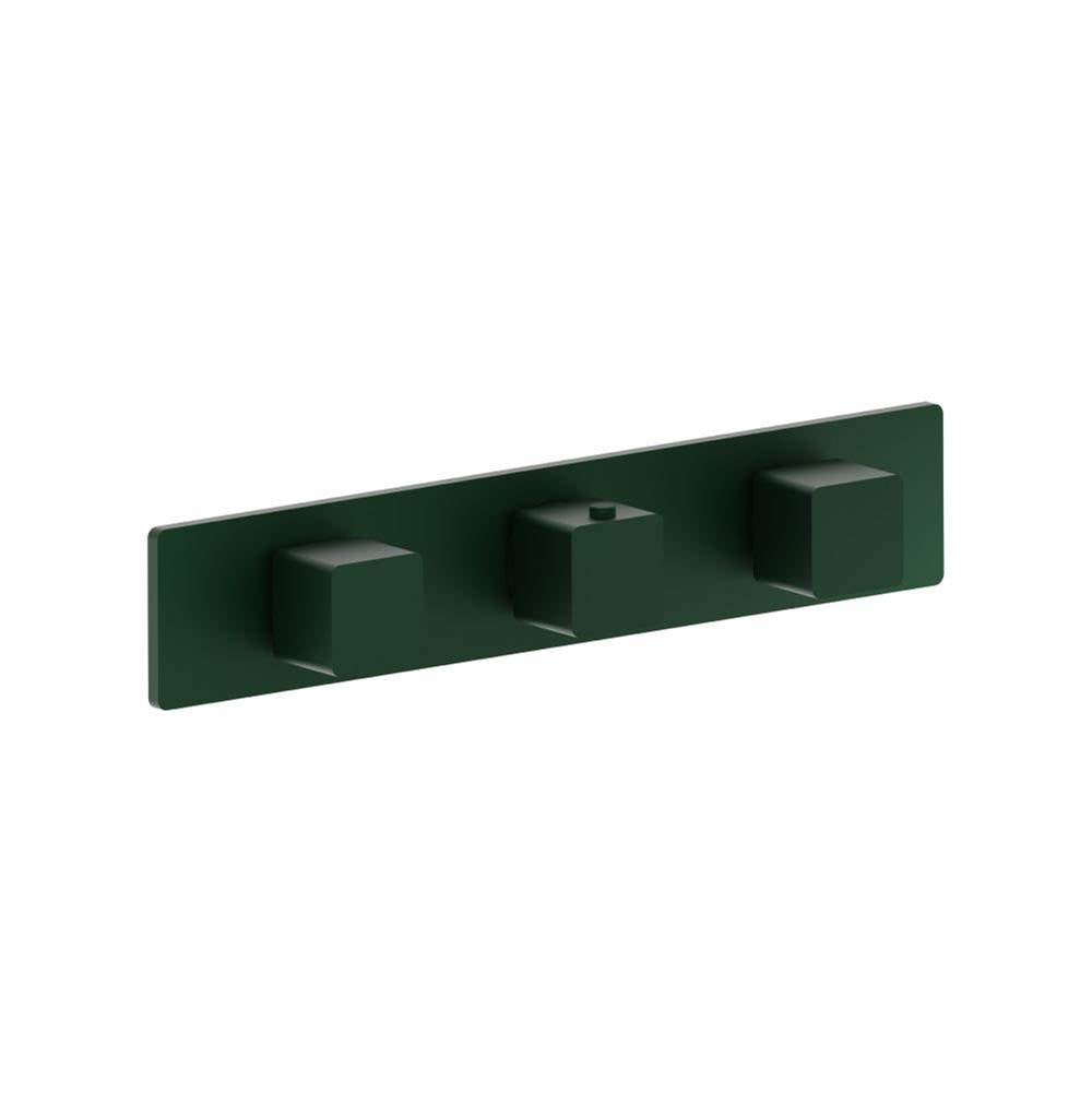 Isenberg By Flusso - 3/4'' Horizontal Thermostatic Valve with 2 Volume Controls & Trim - Leaf Green