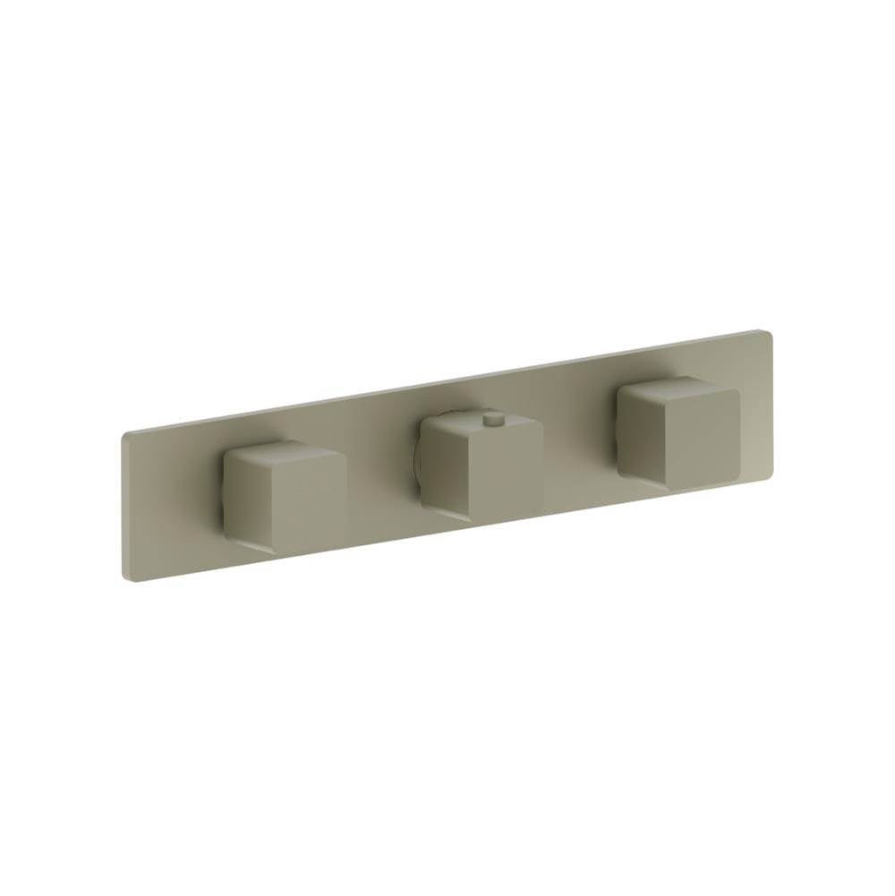 Isenberg By Flusso - 3/4'' Horizontal Thermostatic Valve with 2 Volume Controls & Trim - Light Verde
