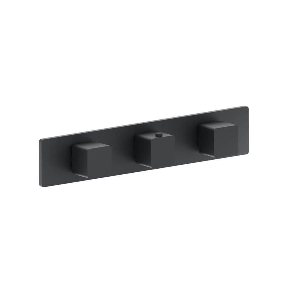 Isenberg By Flusso - 3/4'' Horizontal Thermostatic Valve with 2 Volume Controls & Trim - Rock Grey
