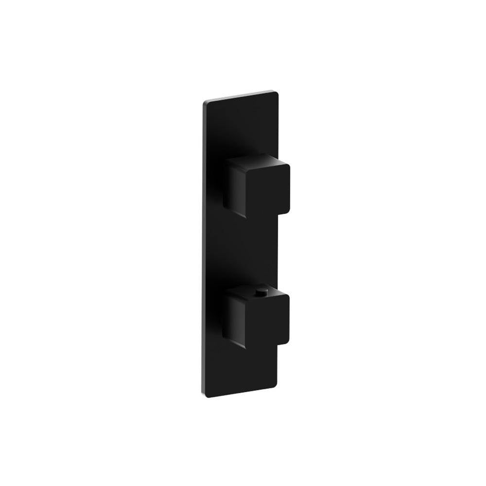 Isenberg By Flusso - 3/4'' Horizontal Thermostatic Shower Valve & Trim - 1- Output - Gloss Black