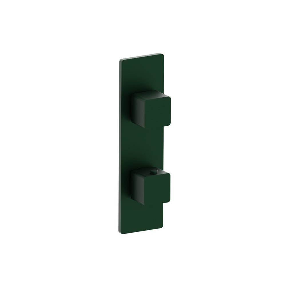 Isenberg By Flusso - 3/4'' Horizontal Thermostatic Shower Valve & Trim - 1- Output - Leaf Green