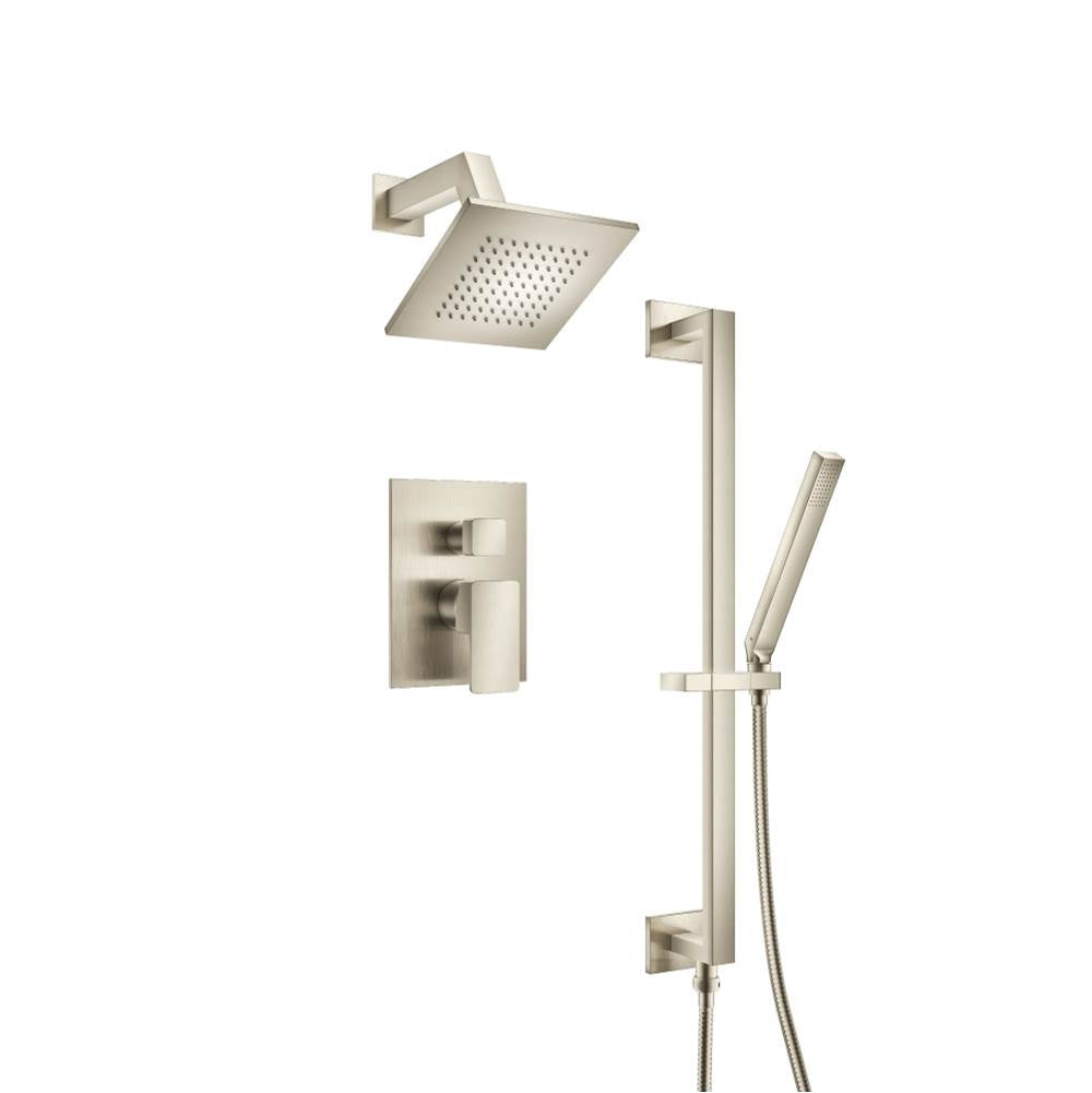 Isenberg By Flusso - Two Output Shower Set With Shower Head, Hand Held And Slide Bar - Brushed Nickel PVD
