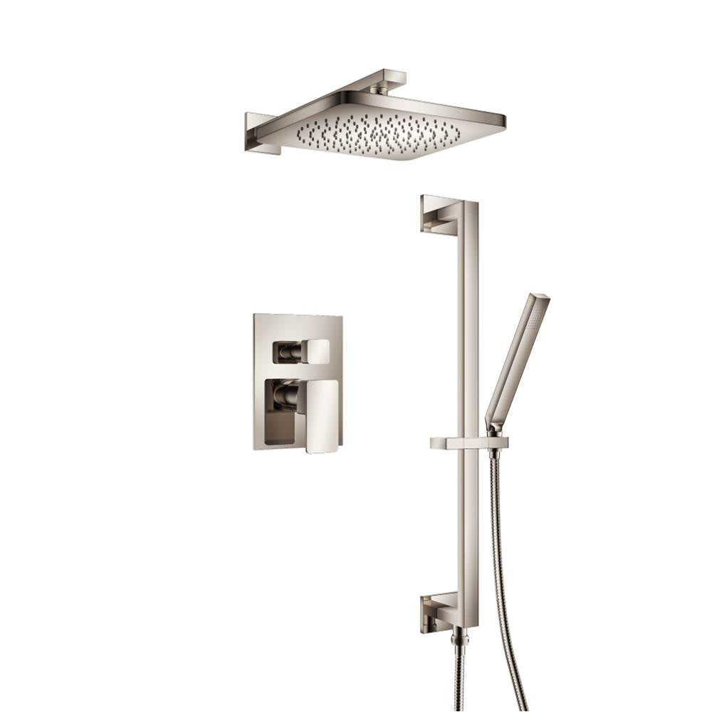 Isenberg By Flusso - Two Output Shower Set With Shower Head, Hand Held And Slide Bar - Polished Nickel PVD