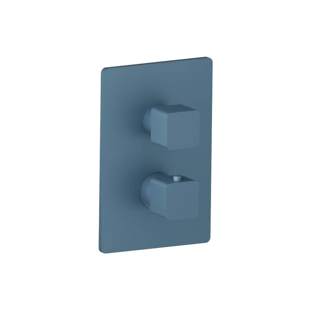 Isenberg By Flusso - 3/4'' Thermostatic Shower Valve & Trim - 1 Output - Blue Platinum
