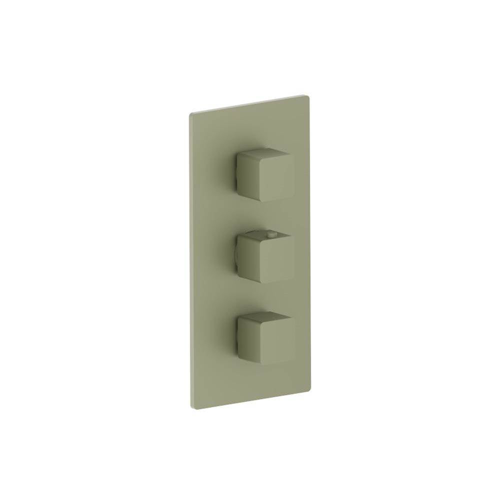Isenberg By Flusso - 3/4'' Thermostatic Valve and Trim - 2 Outputs - Army Green