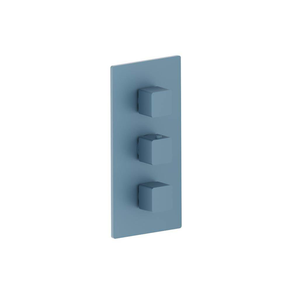 Isenberg By Flusso - 3/4'' Thermostatic Valve and Trim - 2 Outputs - Blue Platinum
