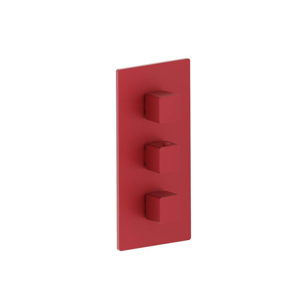 Isenberg By Flusso - 3/4'' Thermostatic Valve and Trim - 2 Outputs - Crimson